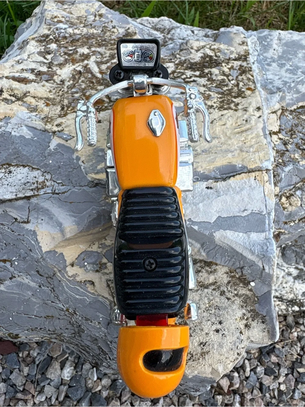 Harley-Davidson Orange Mini Motorcycle Toy Matchbox Vintage Clean Pet/SmokeFree